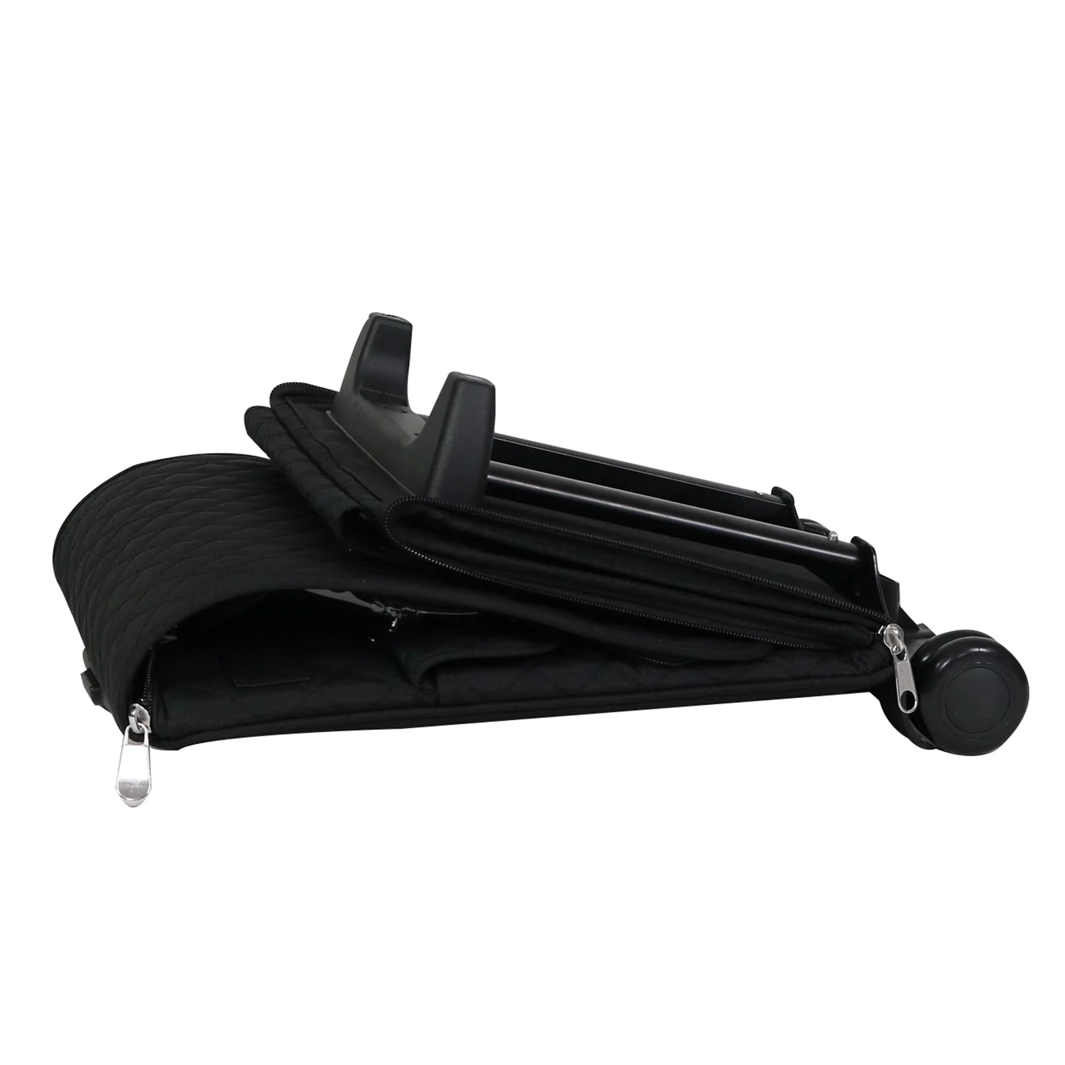 Collapsible Rolling Serger Machine Case, Black Quilted - Image 11