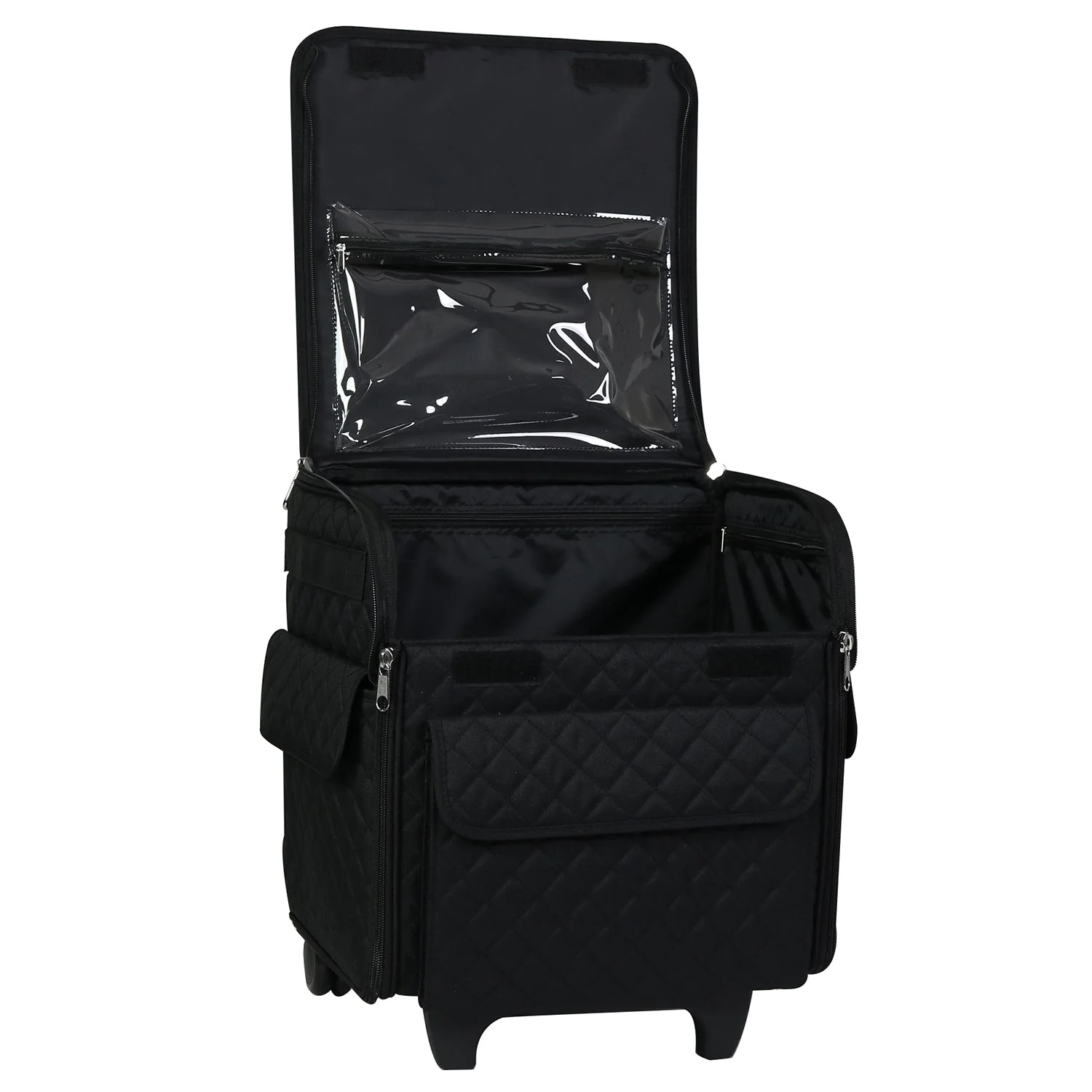 Collapsible Rolling Serger Machine Case, Black Quilted - Image 8