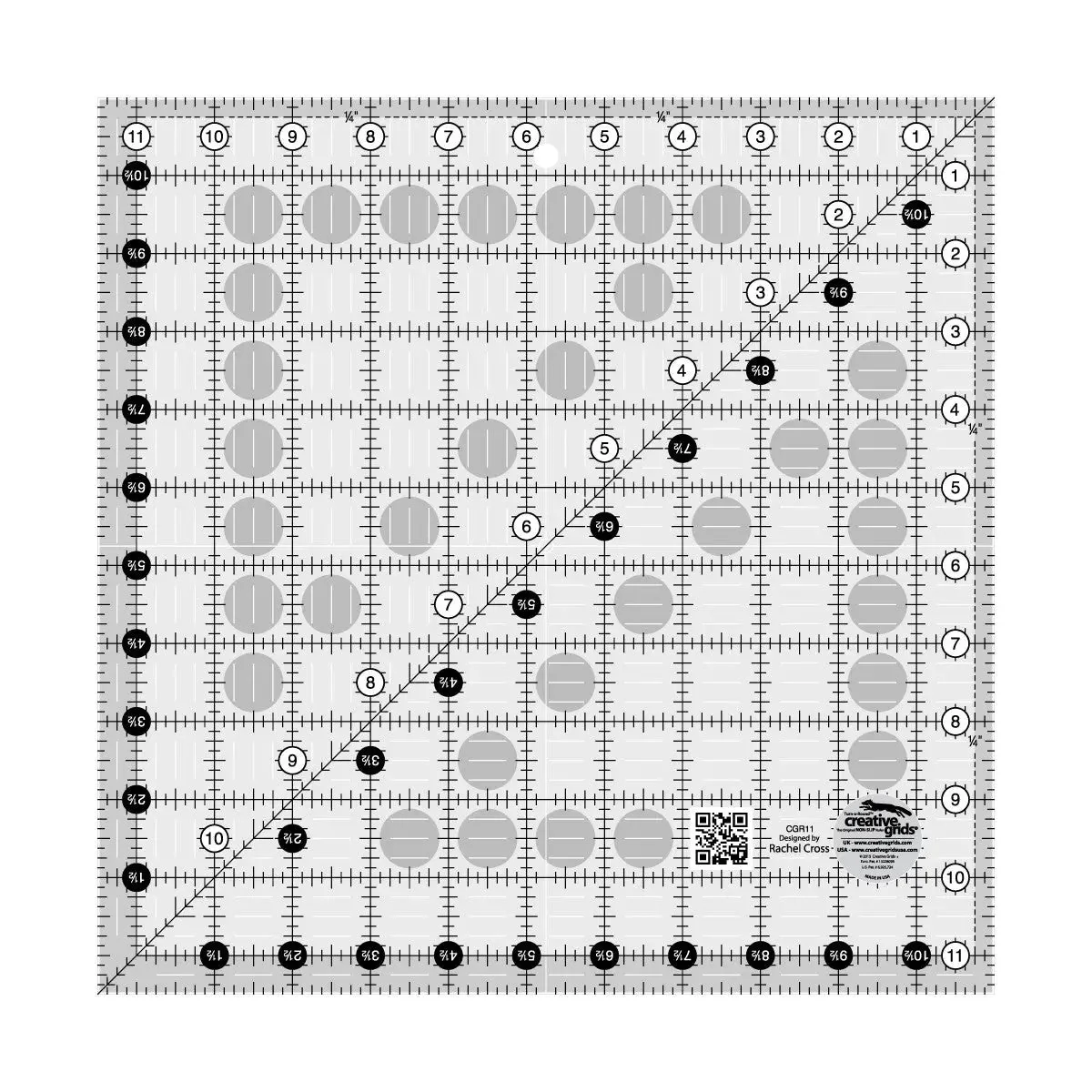 Creative Grids Quilt Ruler 11-1/2in x 11-1/2in