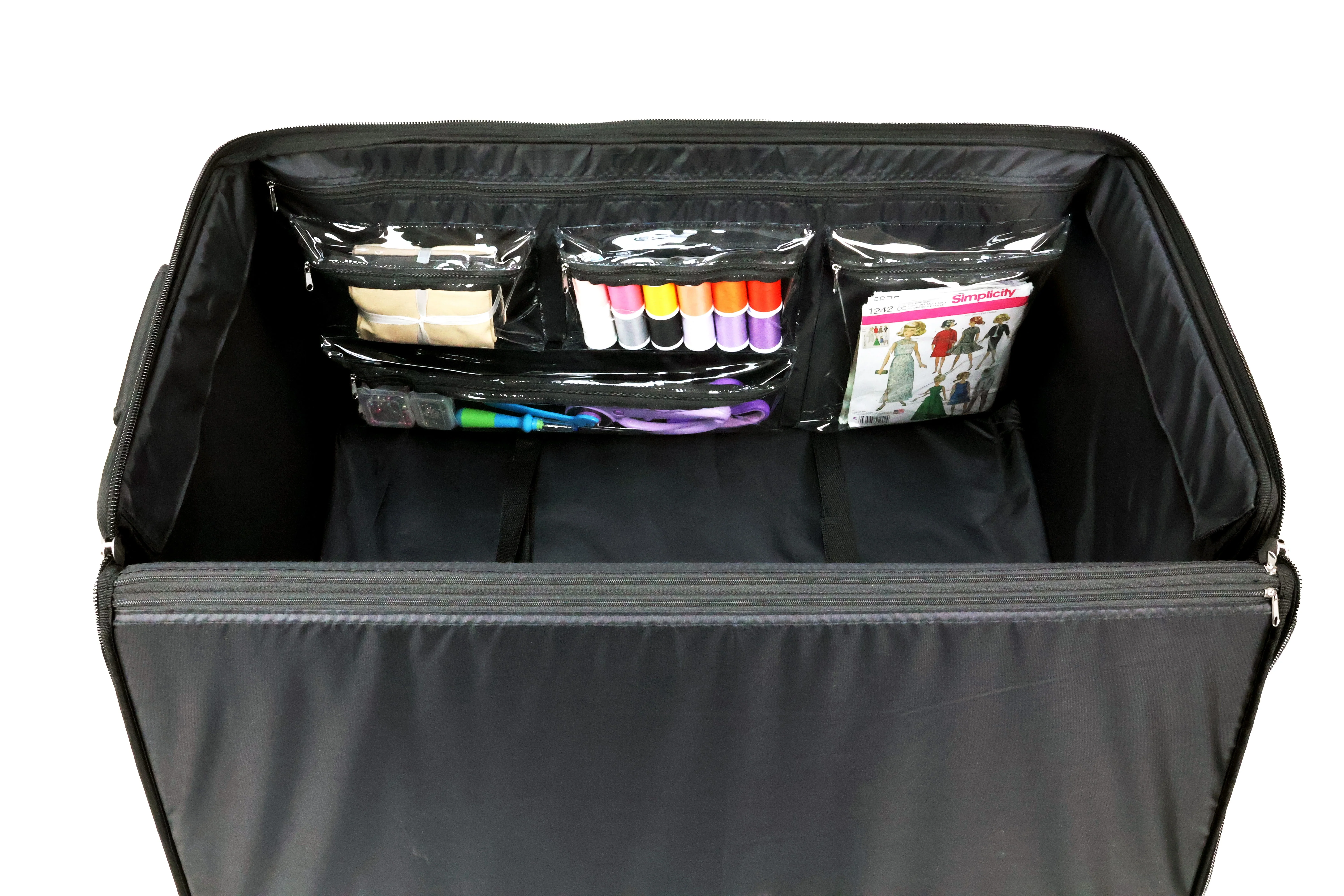 Everything Mary Jumbo 5 Wheel Collapsible Rolling Sewing Machine Storage Case, Black - Image 10