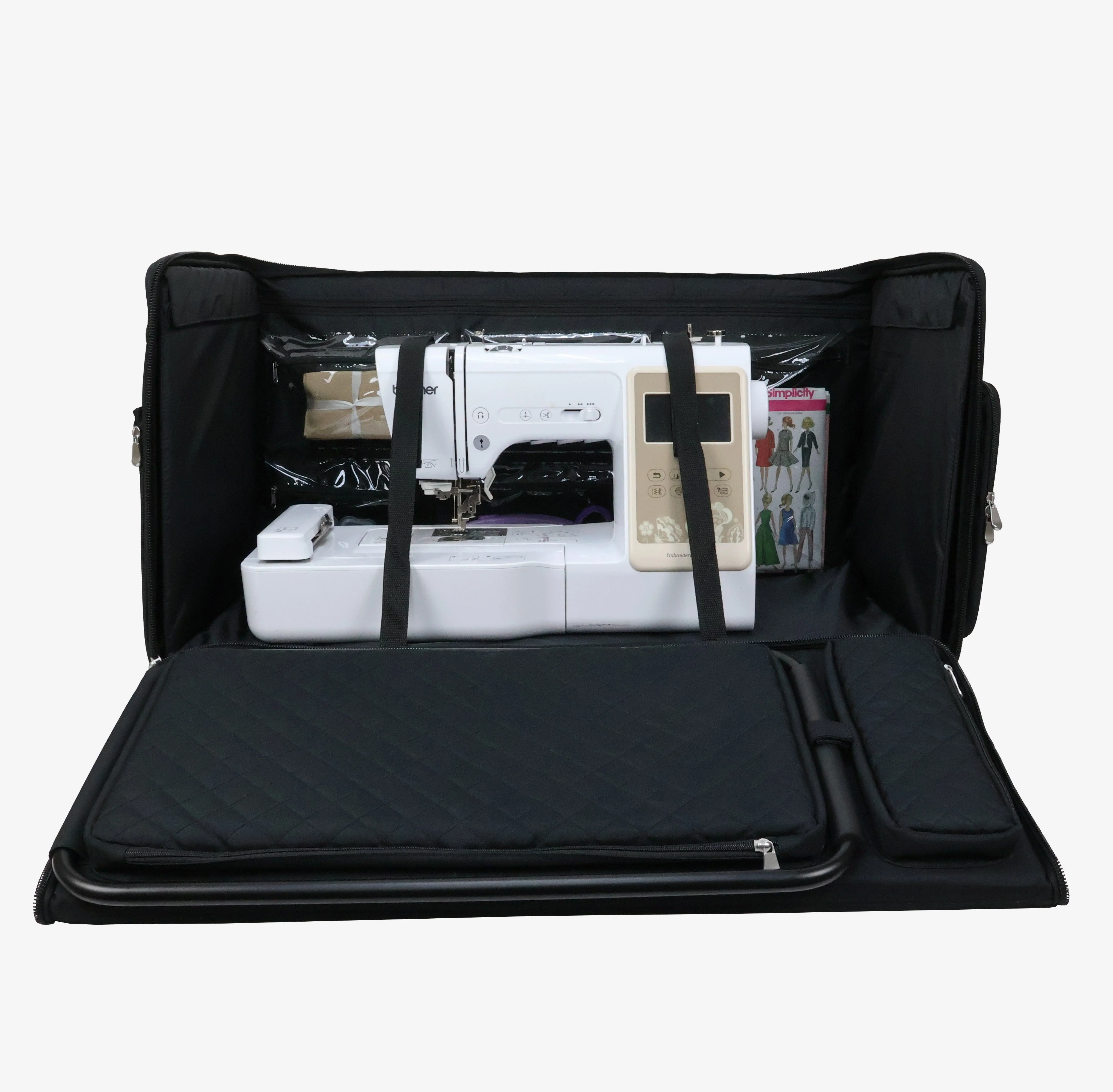 Everything Mary Jumbo 5 Wheel Collapsible Rolling Sewing Machine Storage Case, Black - Image 7