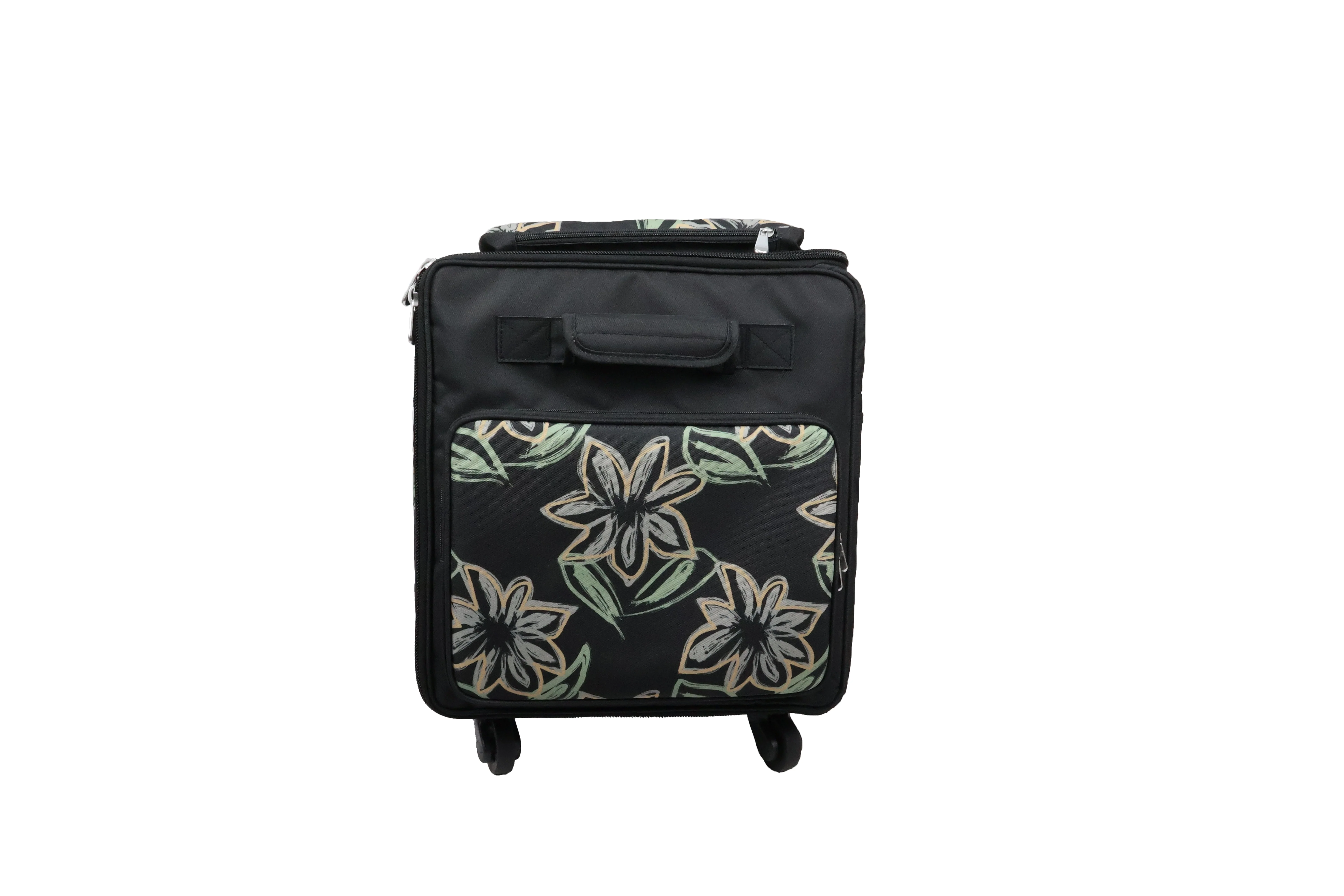 Everything Mary Jumbo 5 Wheel Collapsible Rolling Sewing Machine Storage Case, Floral - Image 11