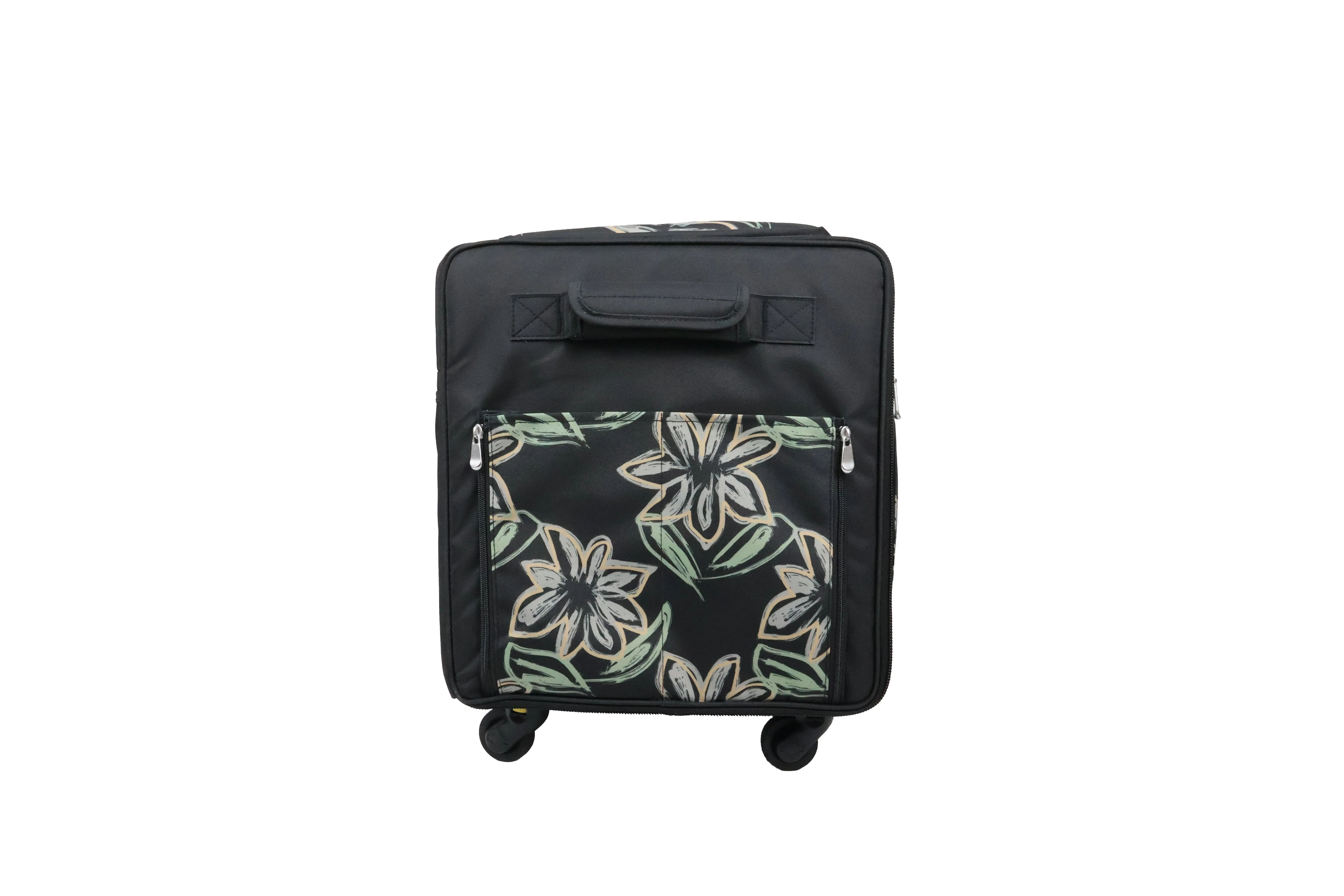 Everything Mary Jumbo 5 Wheel Collapsible Rolling Sewing Machine Storage Case, Floral - Image 12
