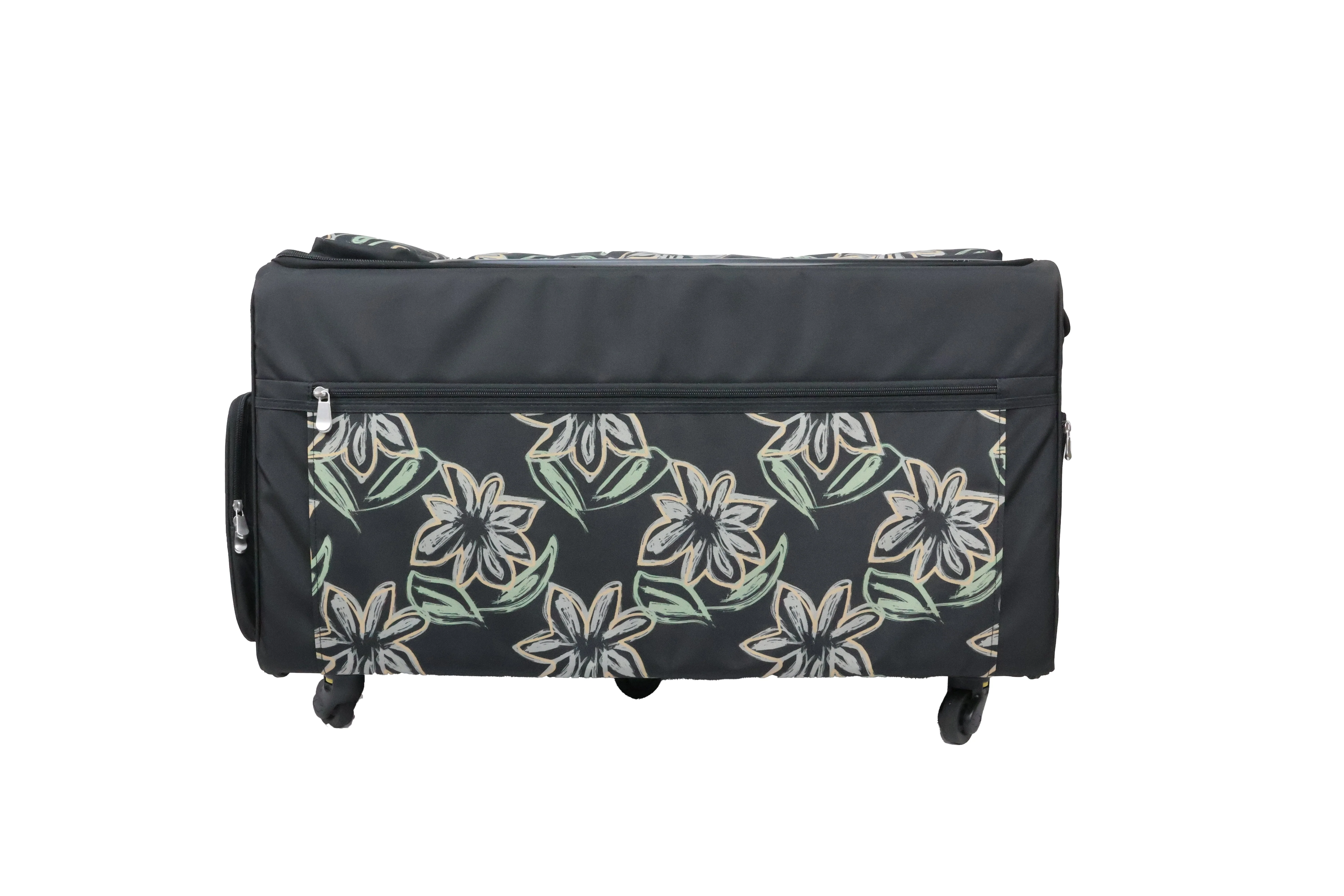 Everything Mary Jumbo 5 Wheel Collapsible Rolling Sewing Machine Storage Case, Floral - Image 4