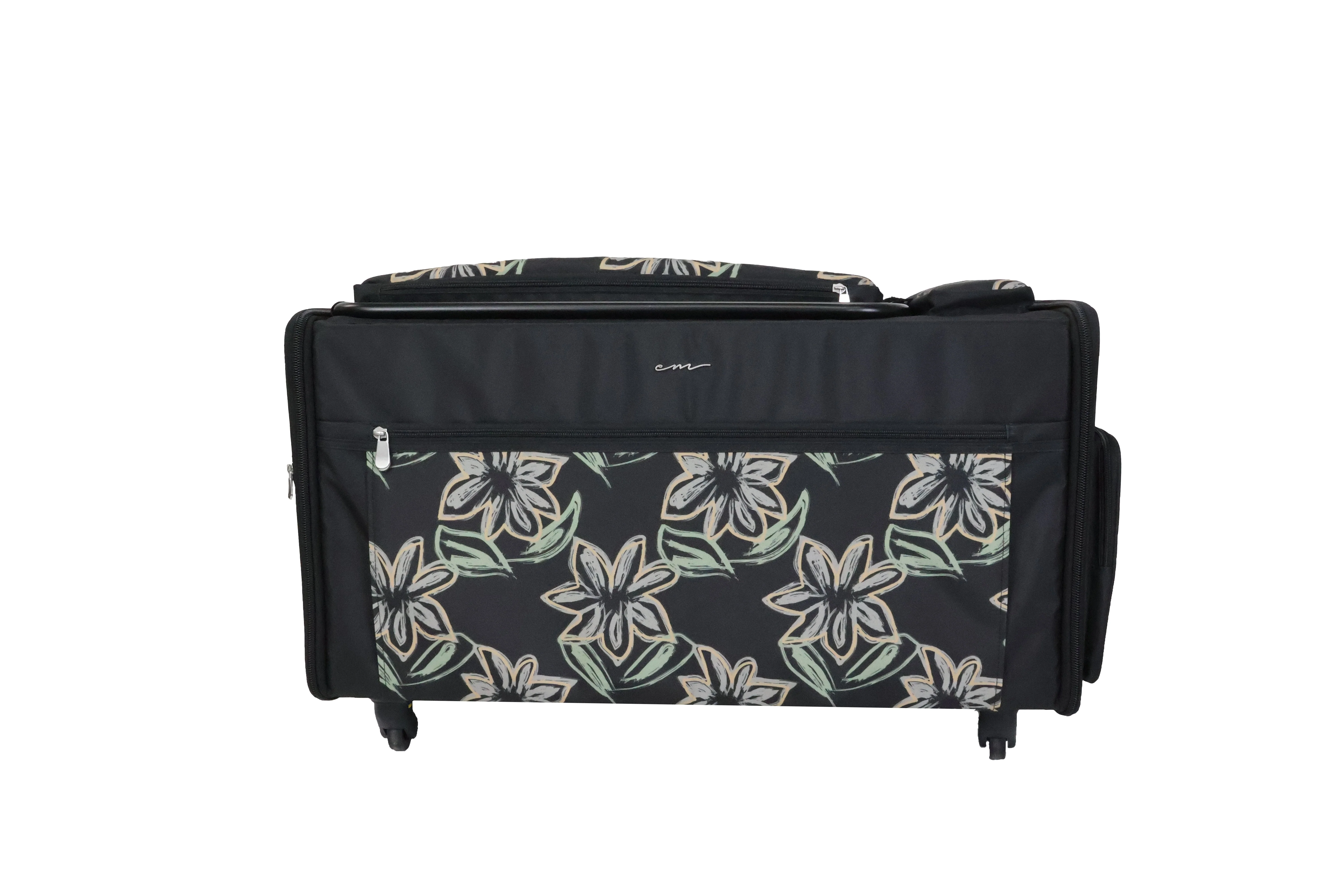Everything Mary Jumbo 5 Wheel Collapsible Rolling Sewing Machine Storage Case, Floral - Image 7