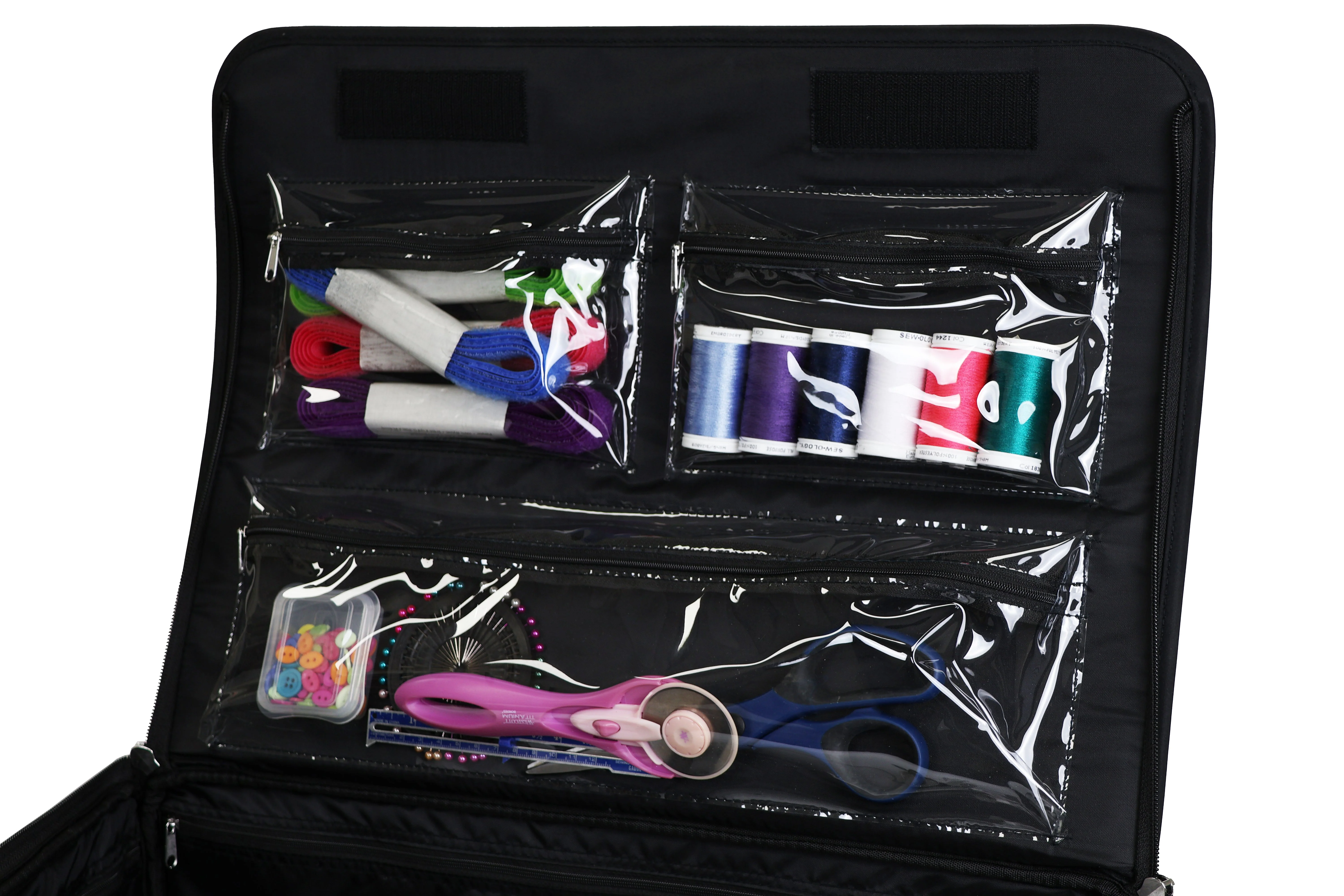 Everything Mary XL 4 Wheel Collapsible Rolling Sewing Machine Storage Case, Black - Image 15