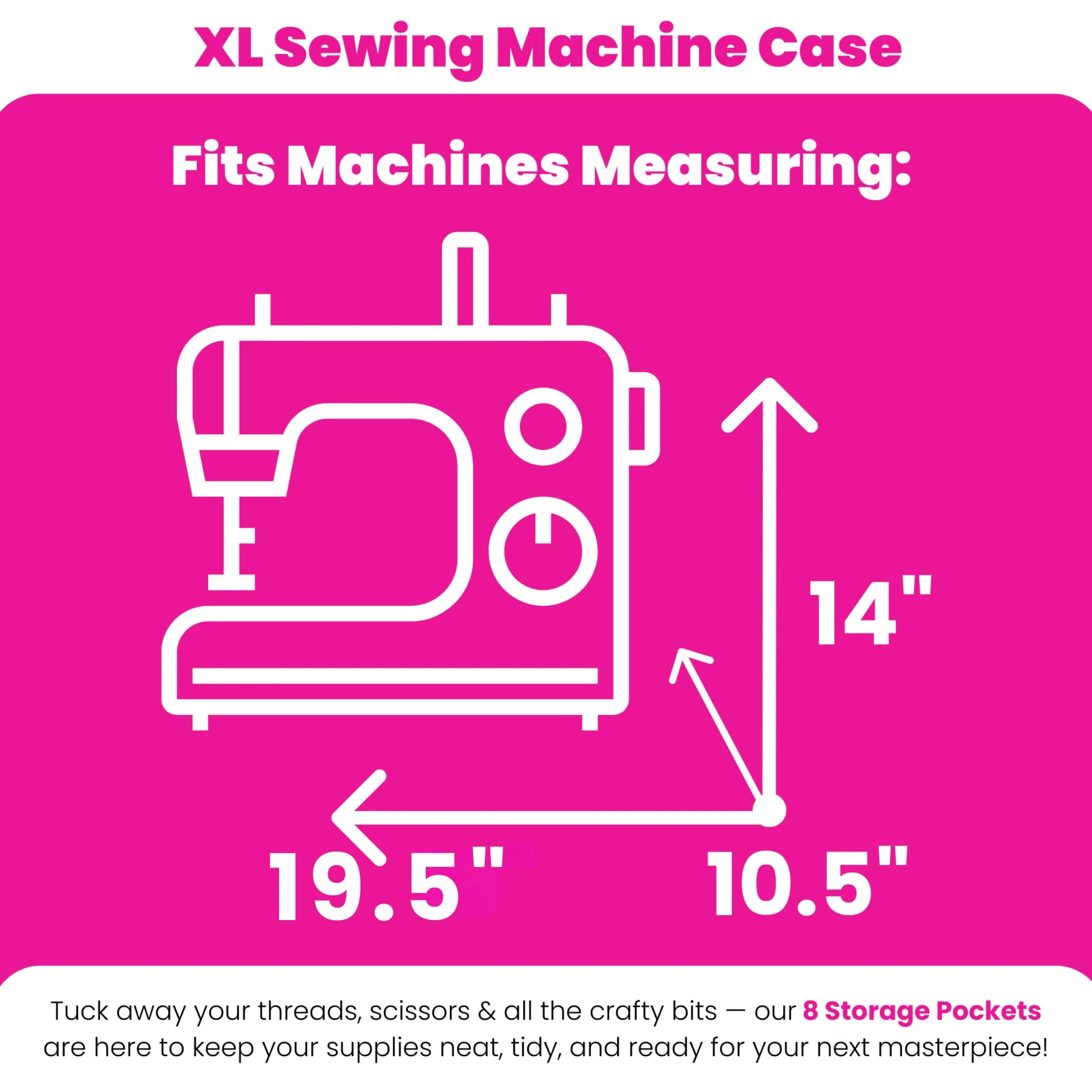 Everything Mary XL 4 Wheel Collapsible Rolling Sewing Machine Storage Case, Black - Image 3