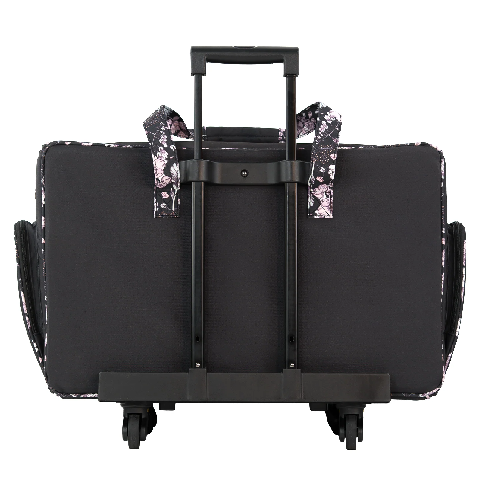 Everything Mary XXL 4 Wheel Collapsible Rolling Sewing Machine Storage Case, Black & Floral Trim - Image 8