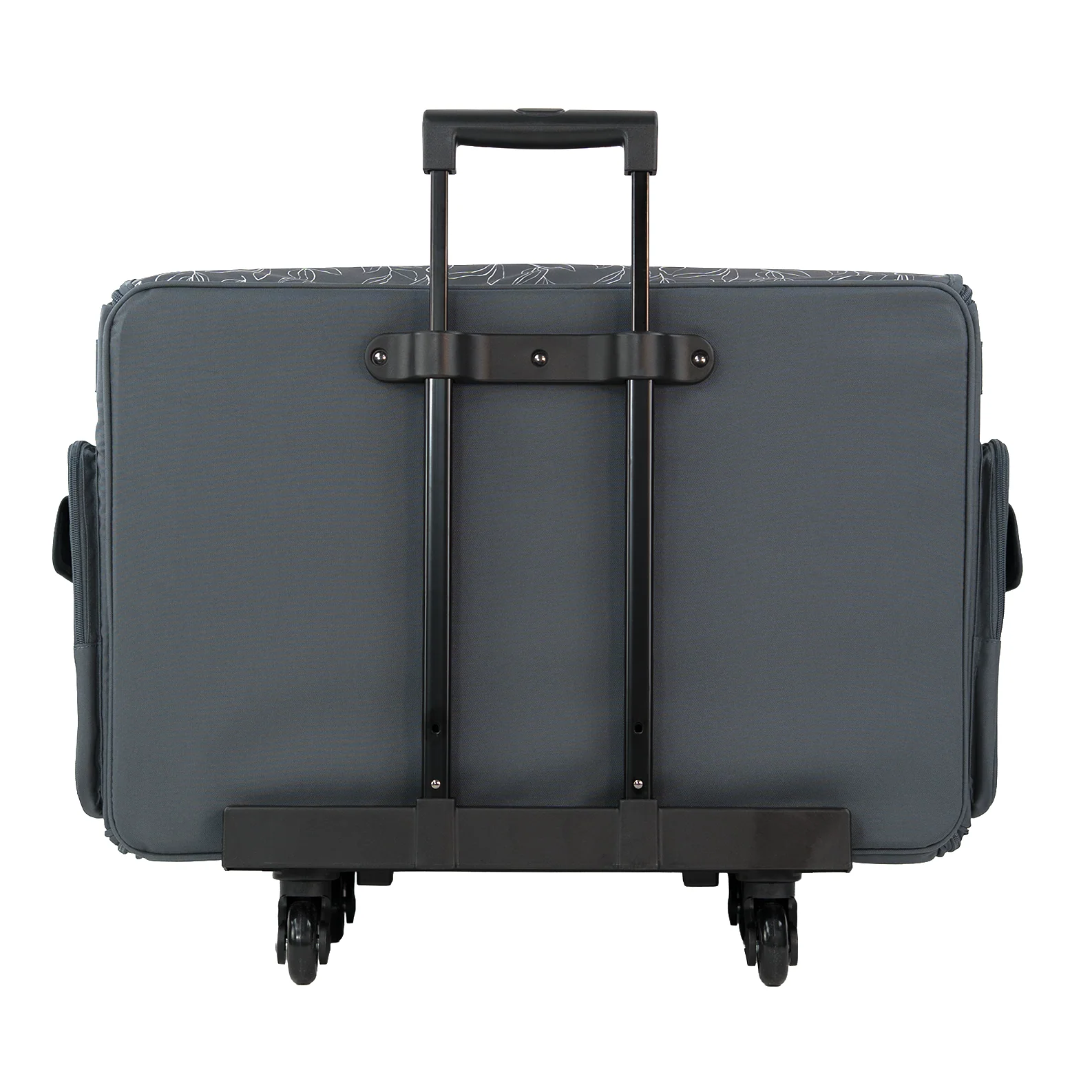 Everything Mary XXL 4 Wheel Collapsible Rolling Sewing Machine Storage Case, Grey Floral - Image 6
