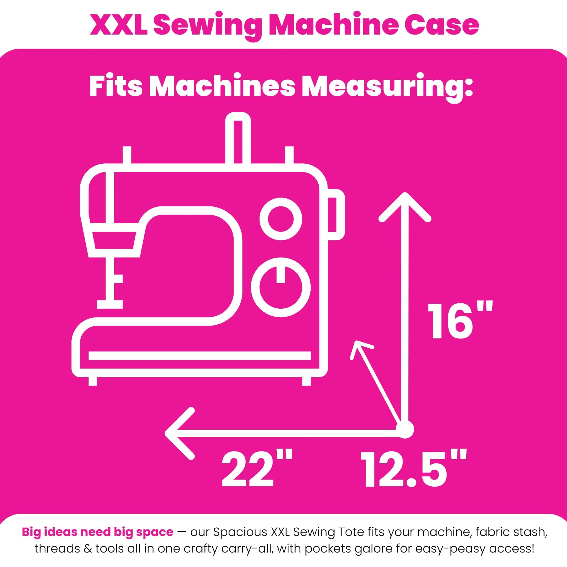 Everything Mary XXL 4 Wheel Collapsible Rolling Sewing Machine Storage Case, Heather Grey - Image 3