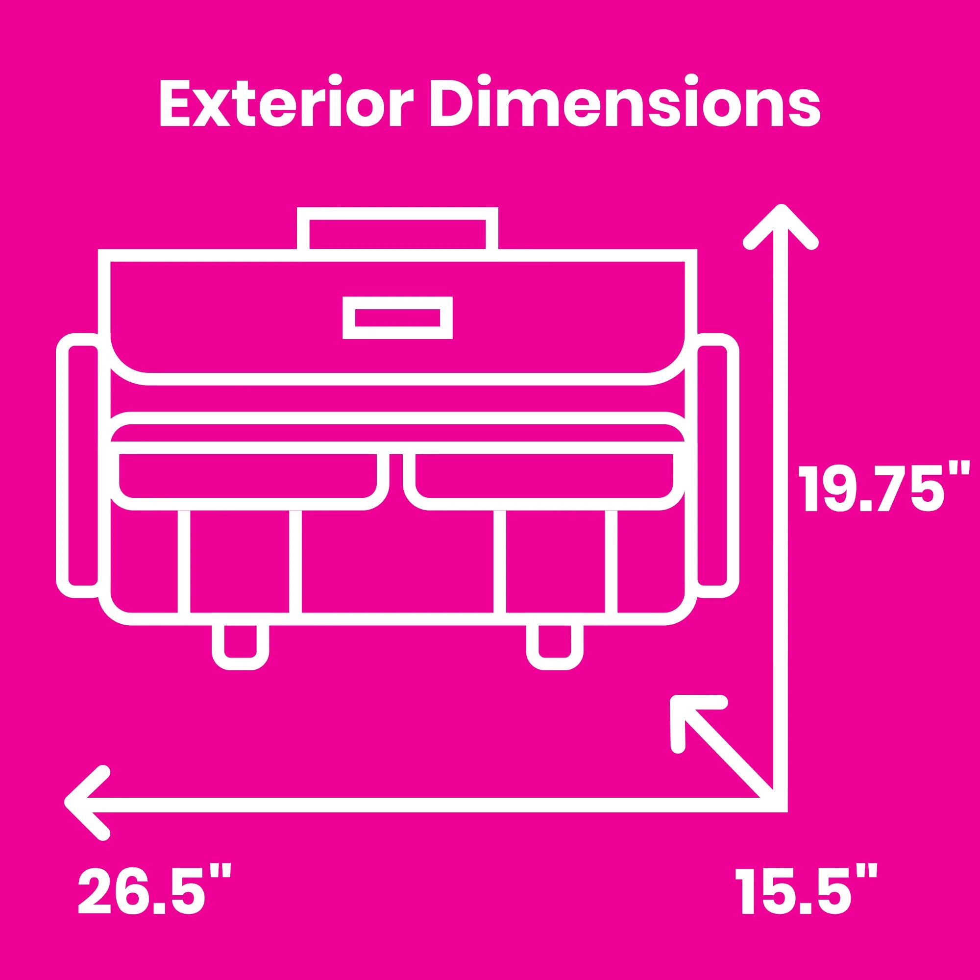 Everything Mary XXL 4 Wheel Collapsible Rolling Sewing Machine Storage Case, Heather Grey - Image 4