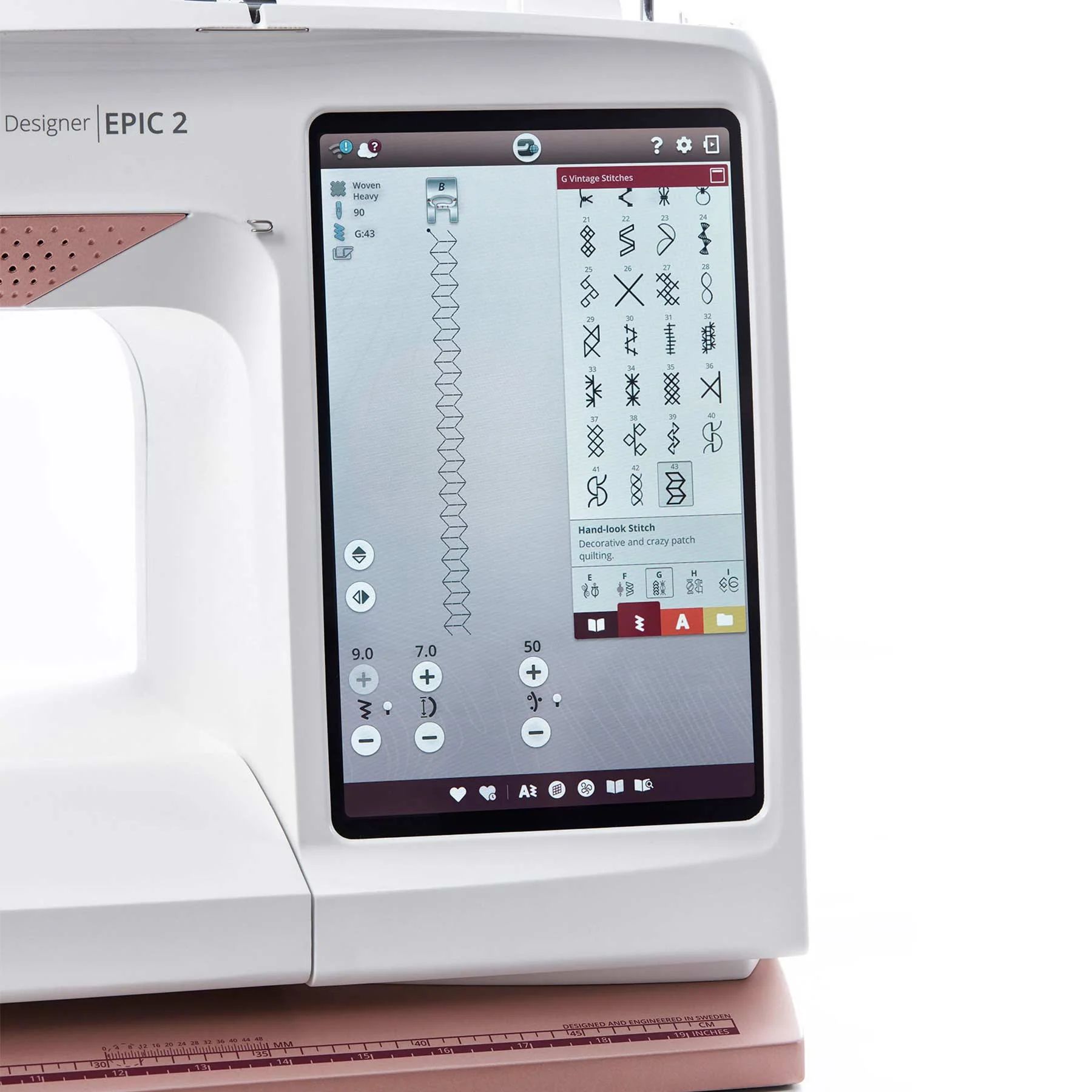 HUSQVARNA® VIKING® Refurbished DESIGNER EPIC™ 2 Sewing & Embroidery Machine in Indigo Ice - Image 8
