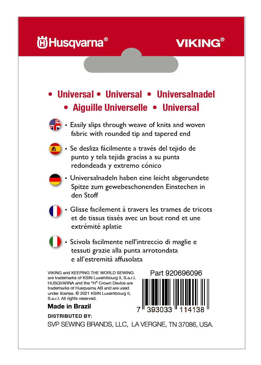 HUSQVARNA® VIKING® Universal Needles Size 100/16 10-pack - Image 2