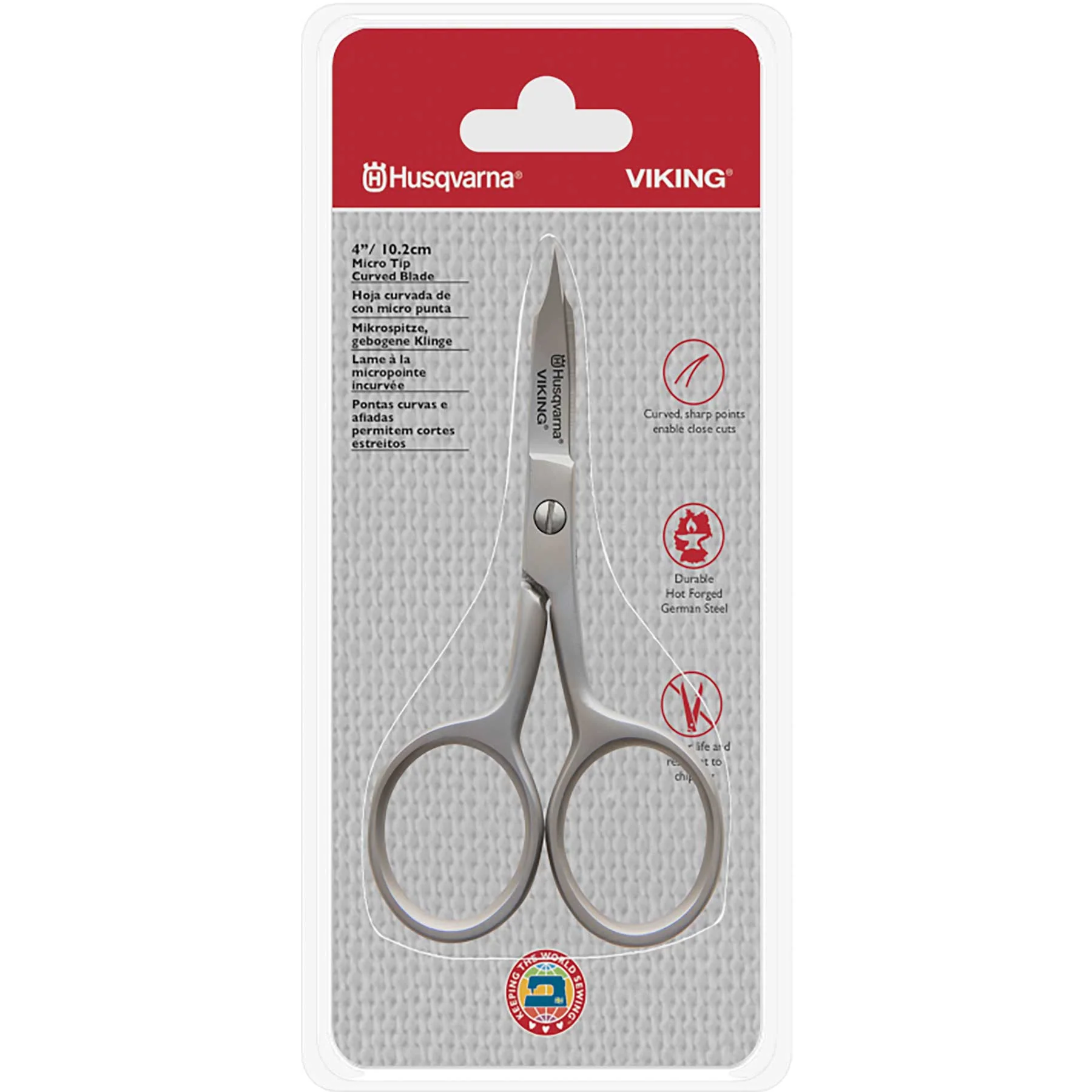 HUSQVARNA® VIKING® 4in/10.2cm Micro Tip Curved Blade Scissor - Image 3