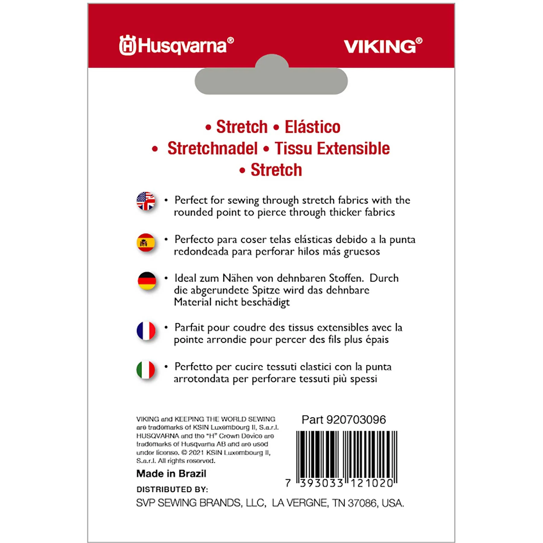 HUSQVARNA® VIKING® Stretch Fabrics Needles Size 80/12 5-Pack - Image 2