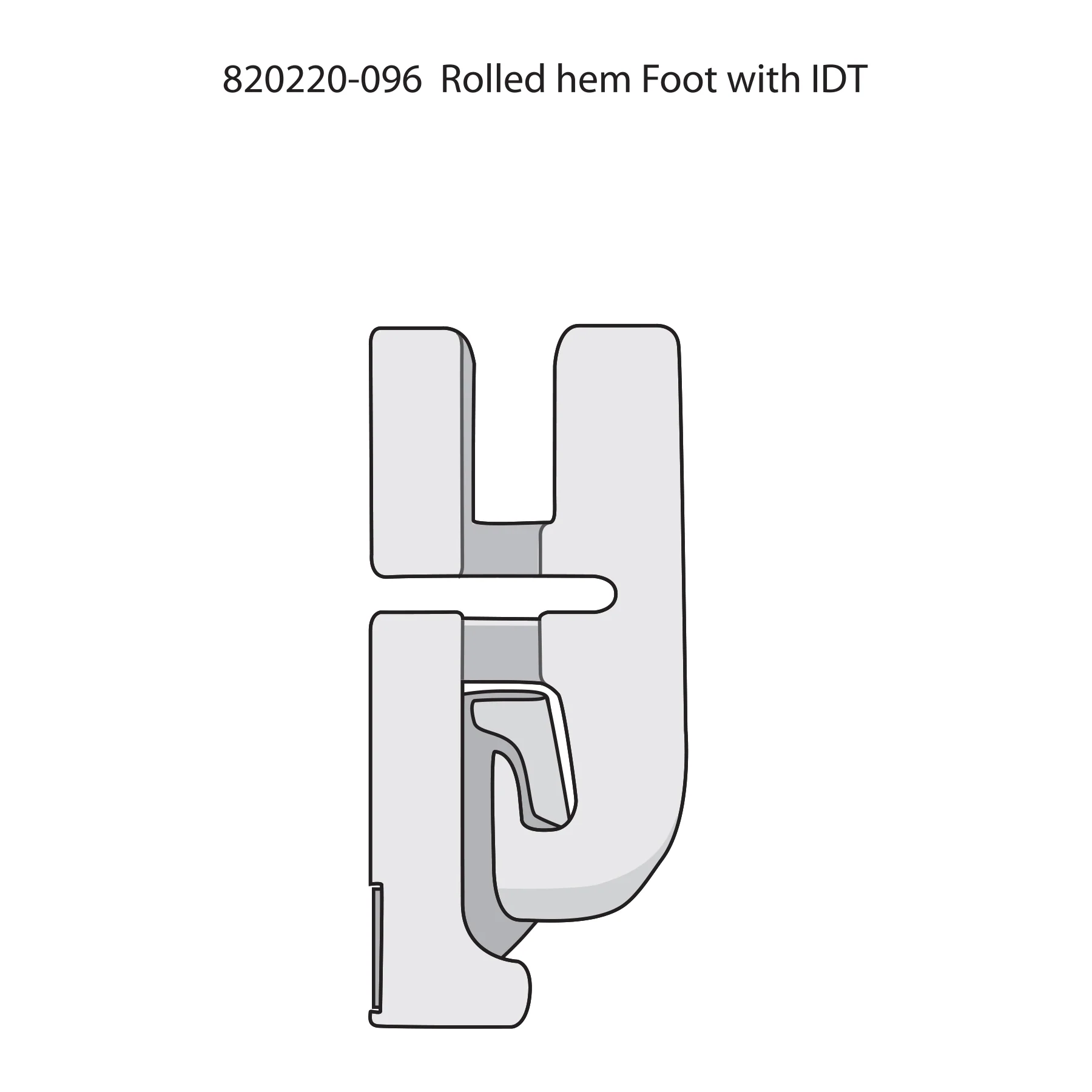 PFAFF® 4 mm Rolled Hem Foot for IDT System - Image 2