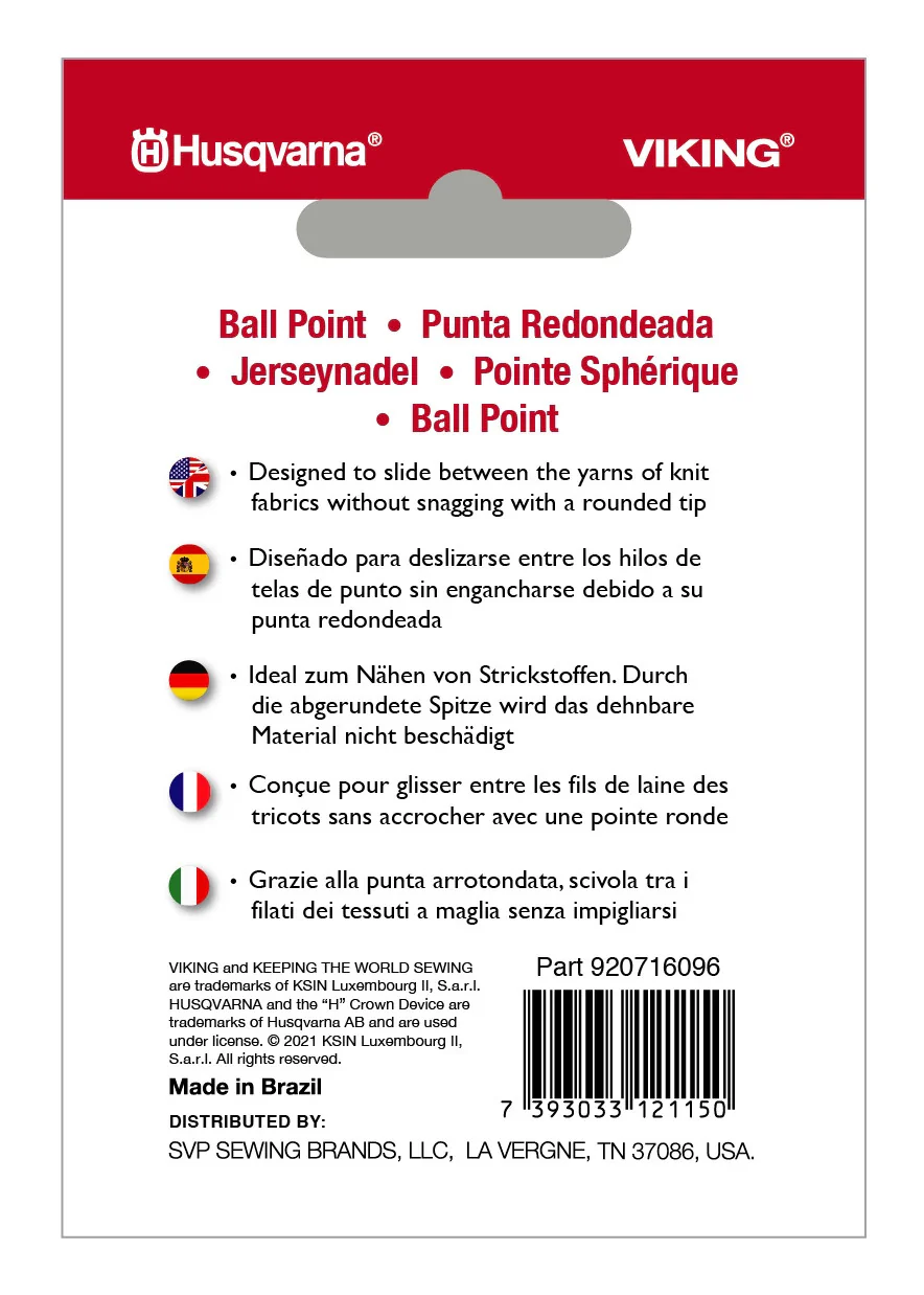 PFAFF® Ball Point Needles Size 100/16 5-Pack - Image 2