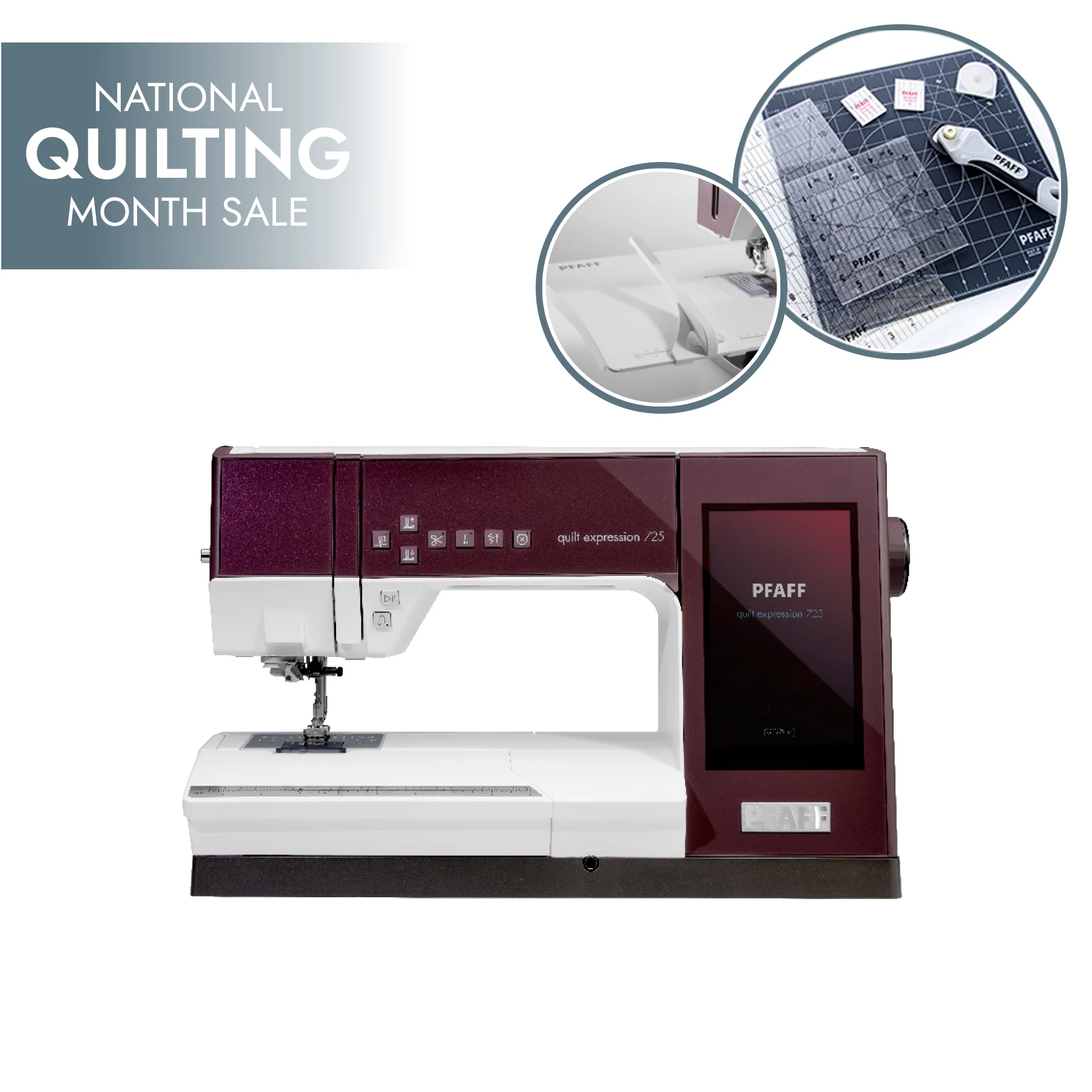 PFAFF® quilt expression™ 725 Sewing Machine Quilting Bundle