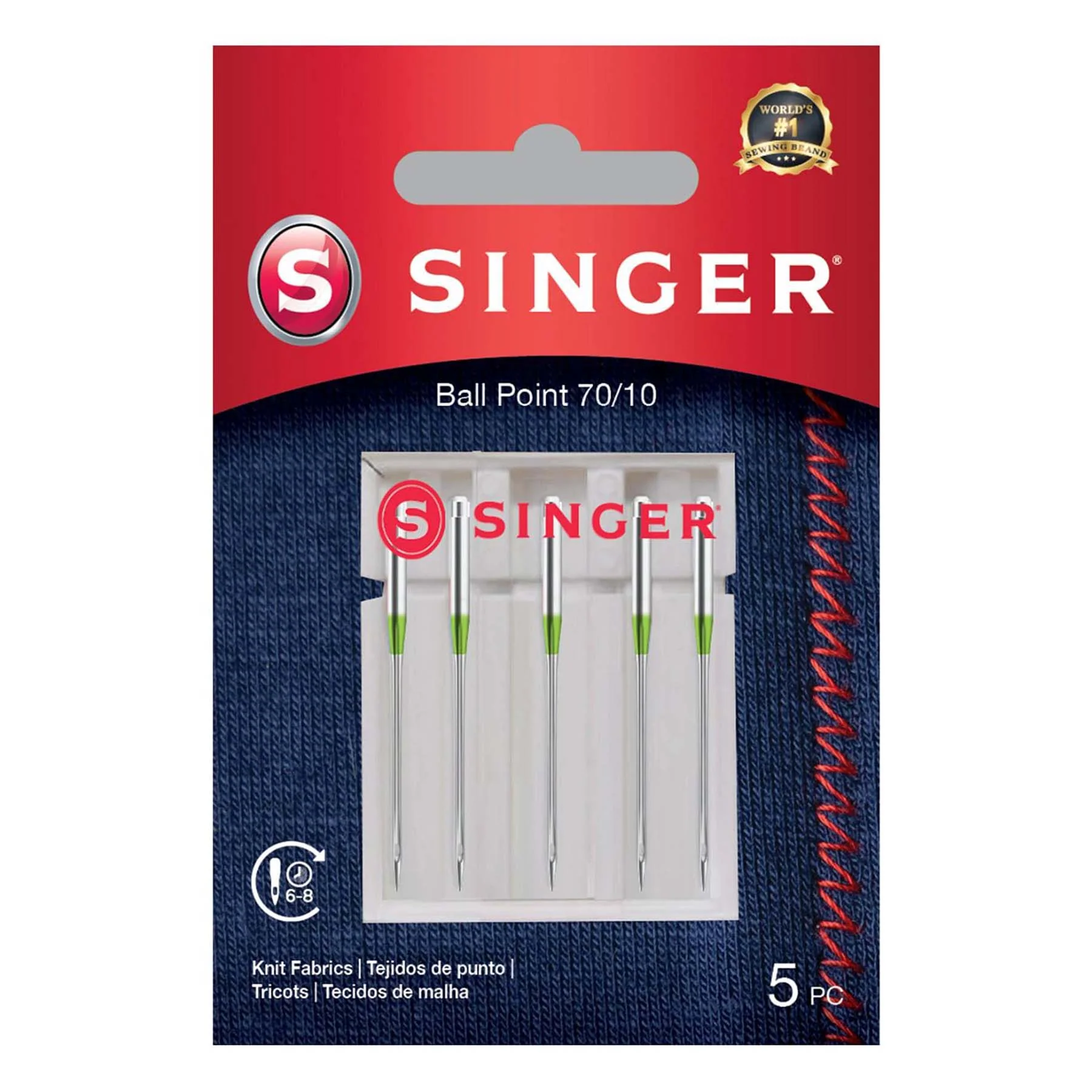 SINGER® Ball Point Needles Size 70/10 5 Pack