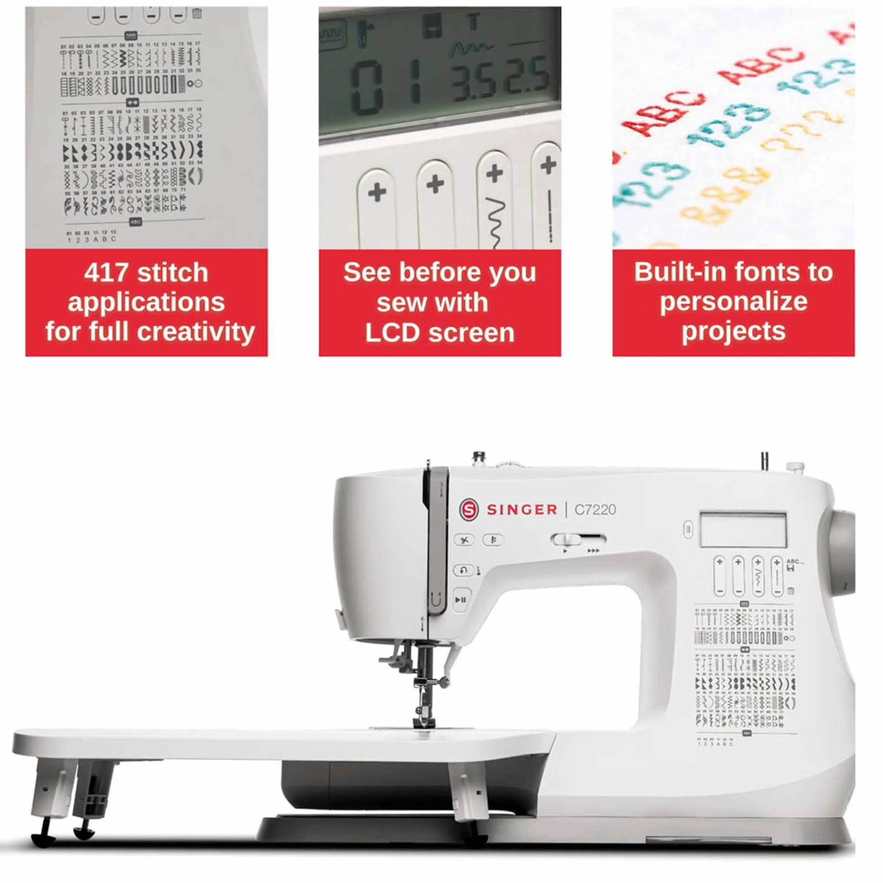 SINGER® C7220 Sewing Machine with Extension Table - Image 4