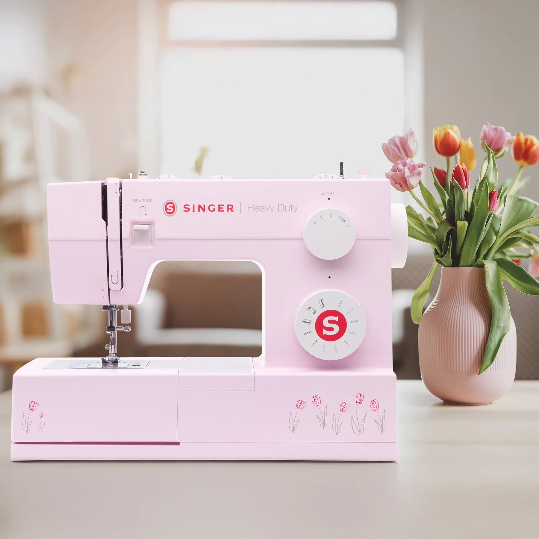 SINGER® Heavy Duty 4411 Tulip Sewing Machine Limited Edition - Image 2