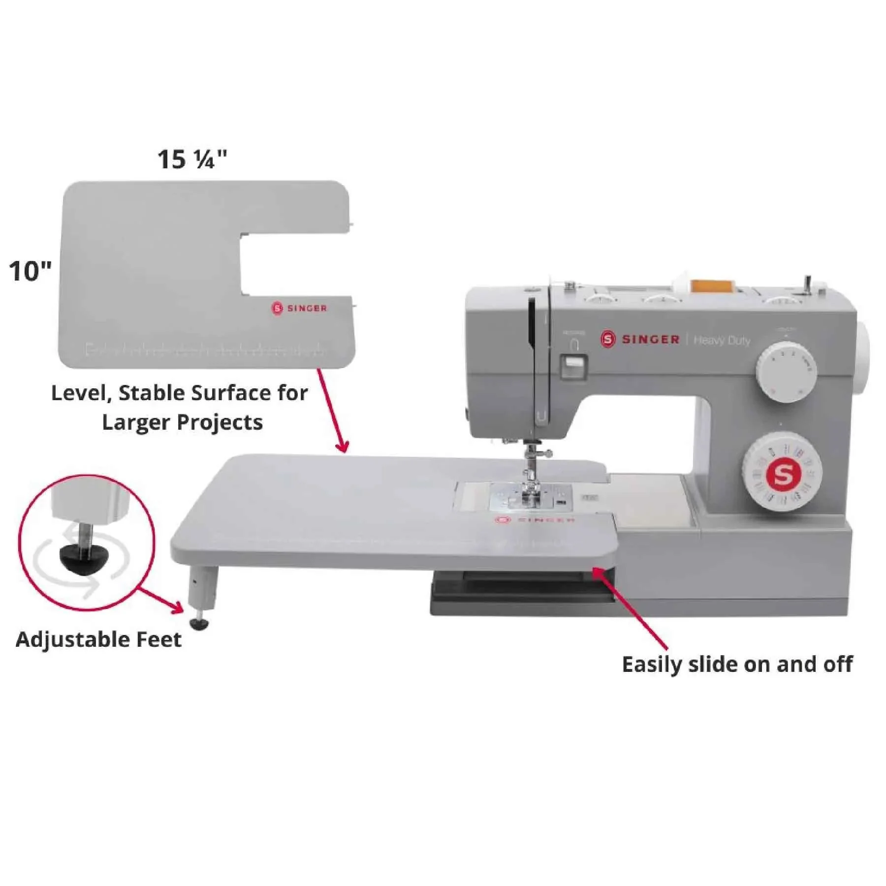SINGER® Heavy Duty 4432 Sewing Machine & Extension Table Bundle - Image 4