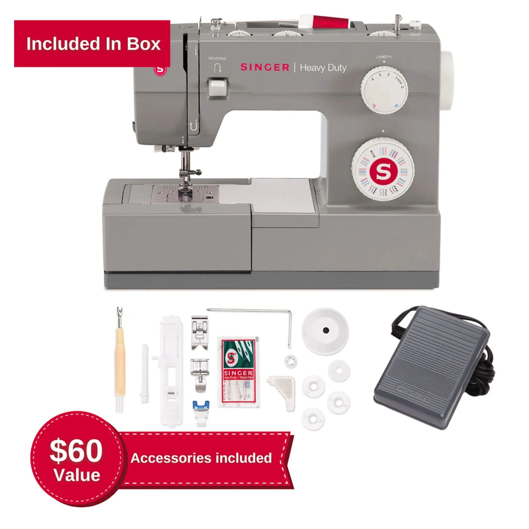 SINGER® Heavy Duty 4432 Sewing Machine & Extension Table Bundle - Image 5