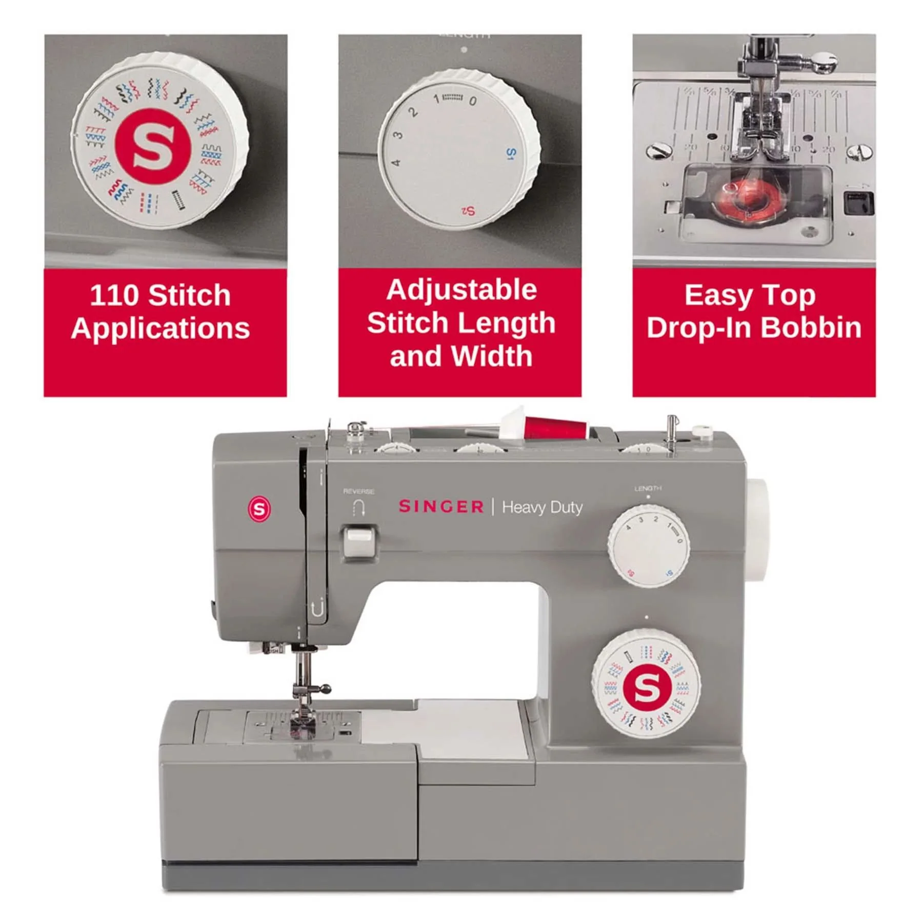 SINGER® Heavy Duty 4432 Sewing Machine & Extension Table Bundle - Image 6