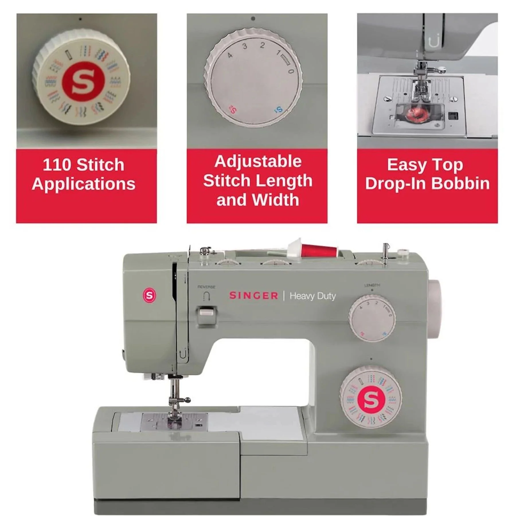 SINGER® Heavy Duty 4452 & Extension Table Bundle - Image 4