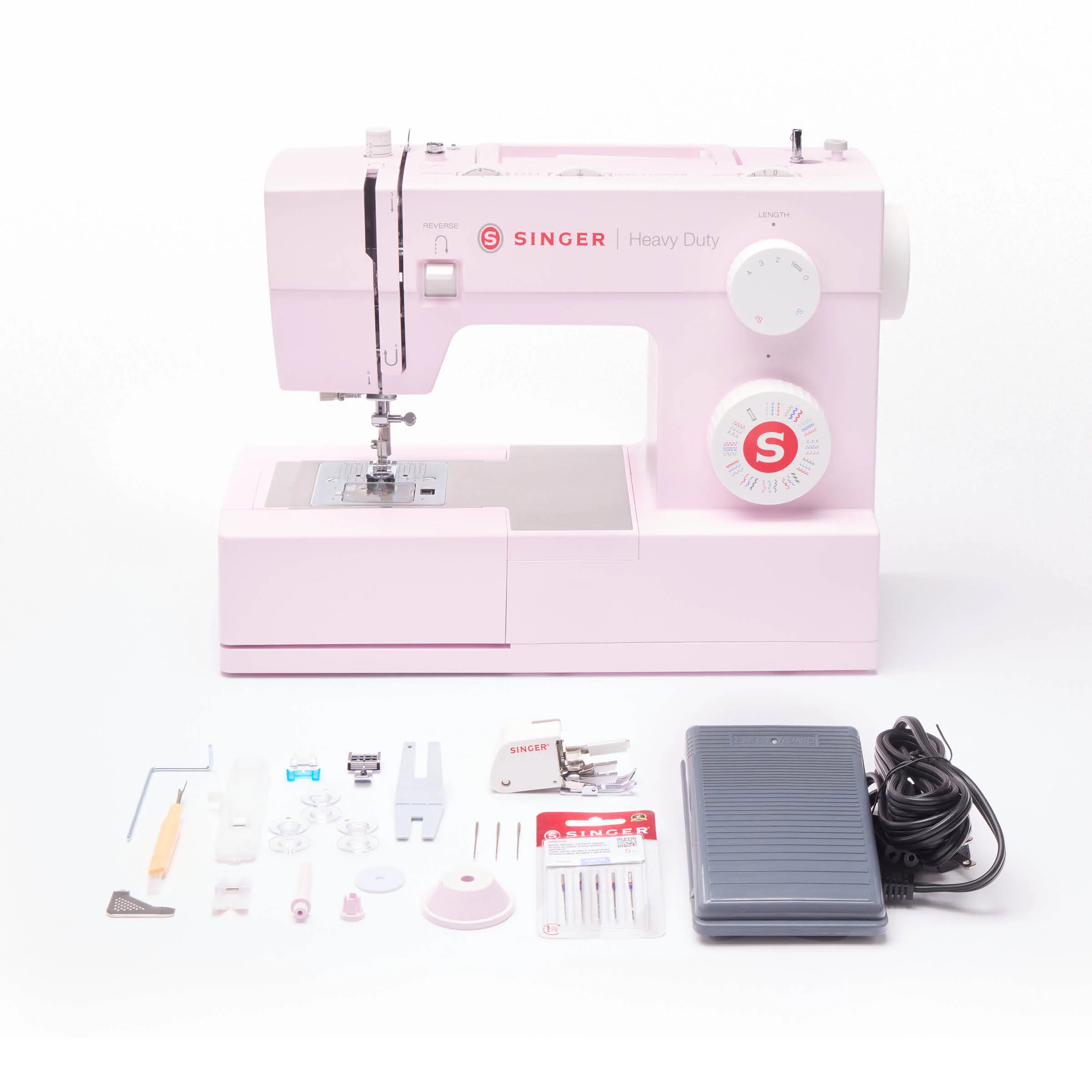 SINGER® Heavy Duty 4452 Rosewater Pink Sewing Machine & Extension Table Bundle - Image 7