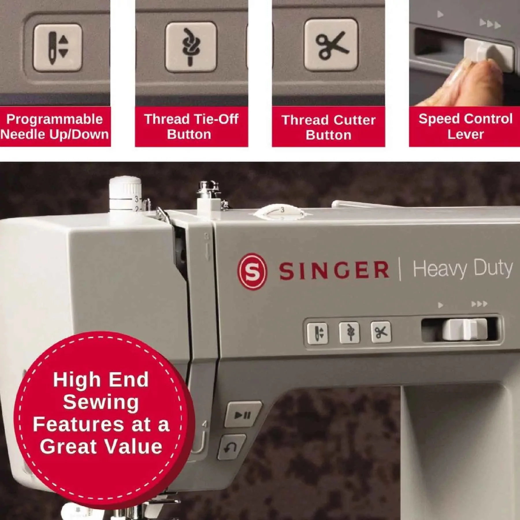 SINGER® Heavy Duty 6800C Sewing Machine & Hard Case Bundle - Image 8