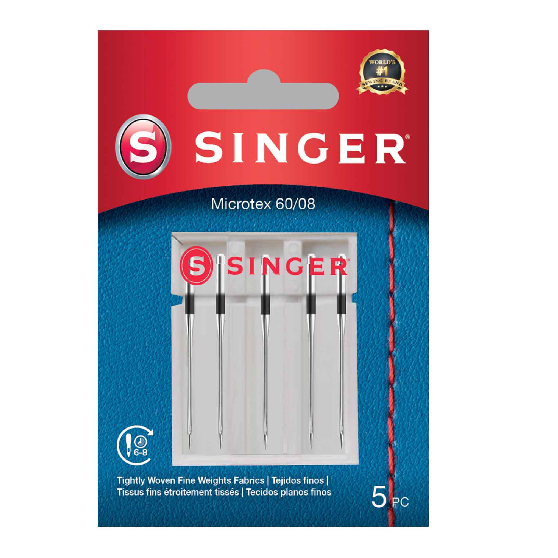 SINGER® Microtex Needles Size 60/08 5-Pack