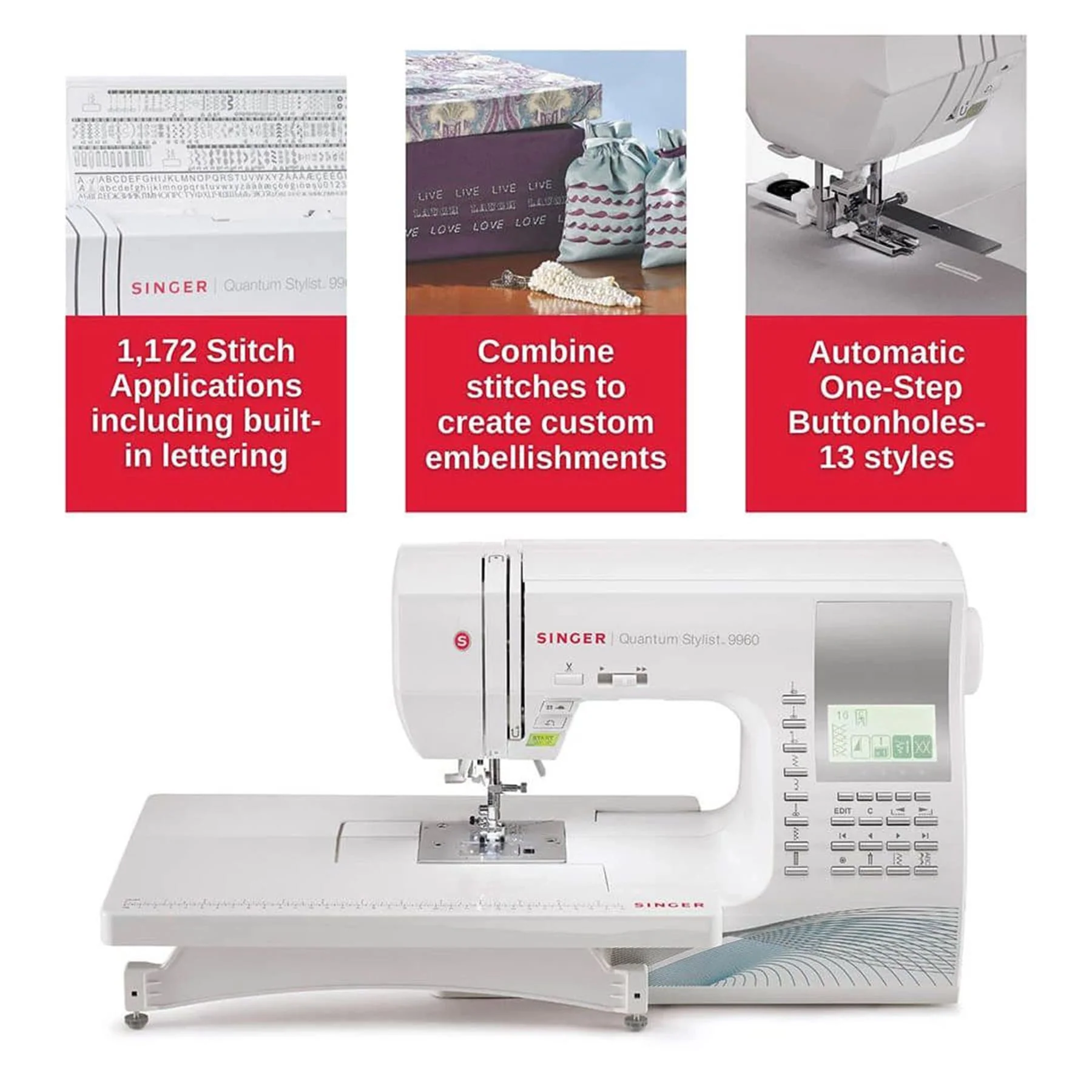 SINGER® Quantum Stylist 9960 Sewing Machine with Extension Table - Image 3