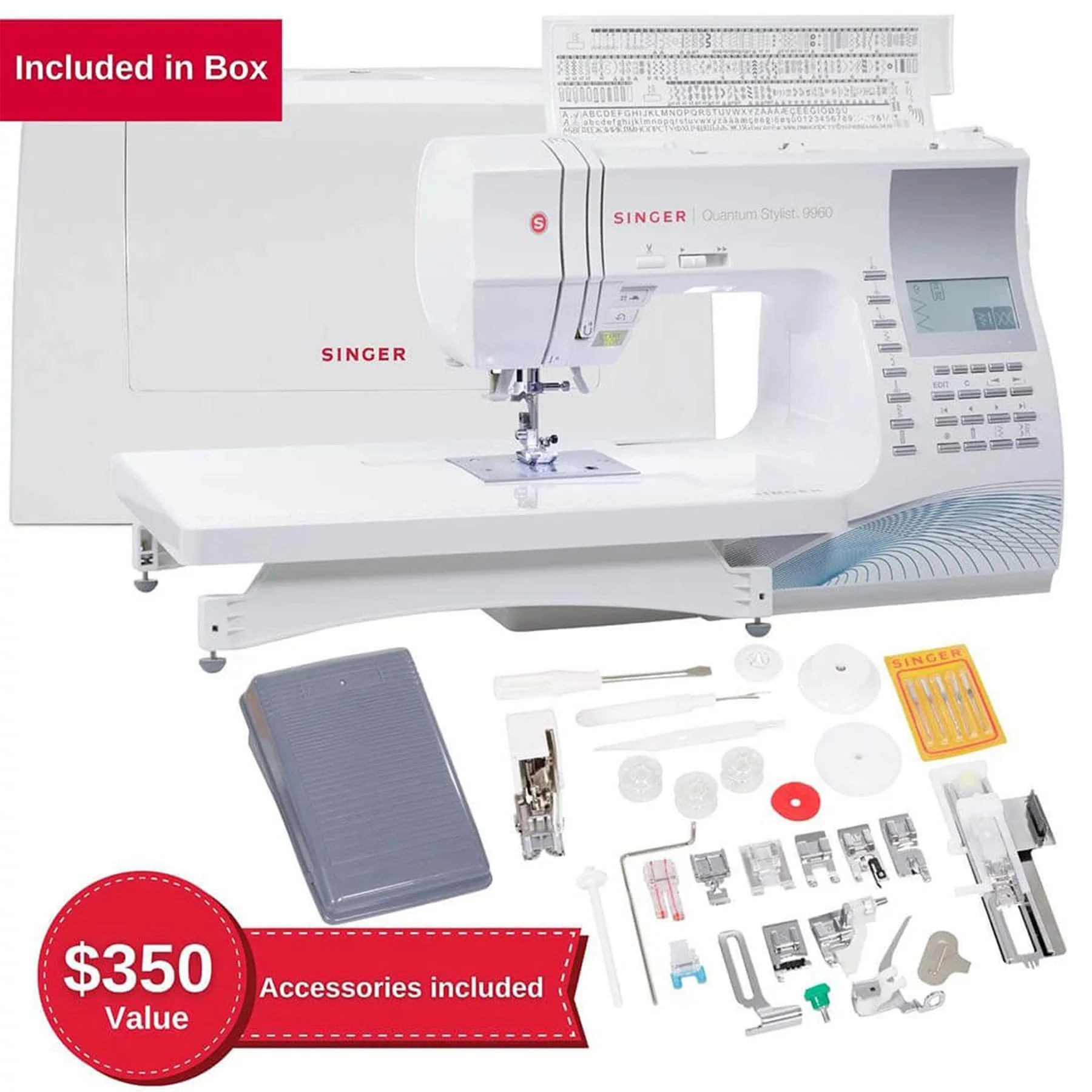 SINGER® Quantum Stylist 9960 Sewing Machine with Extension Table - Image 8