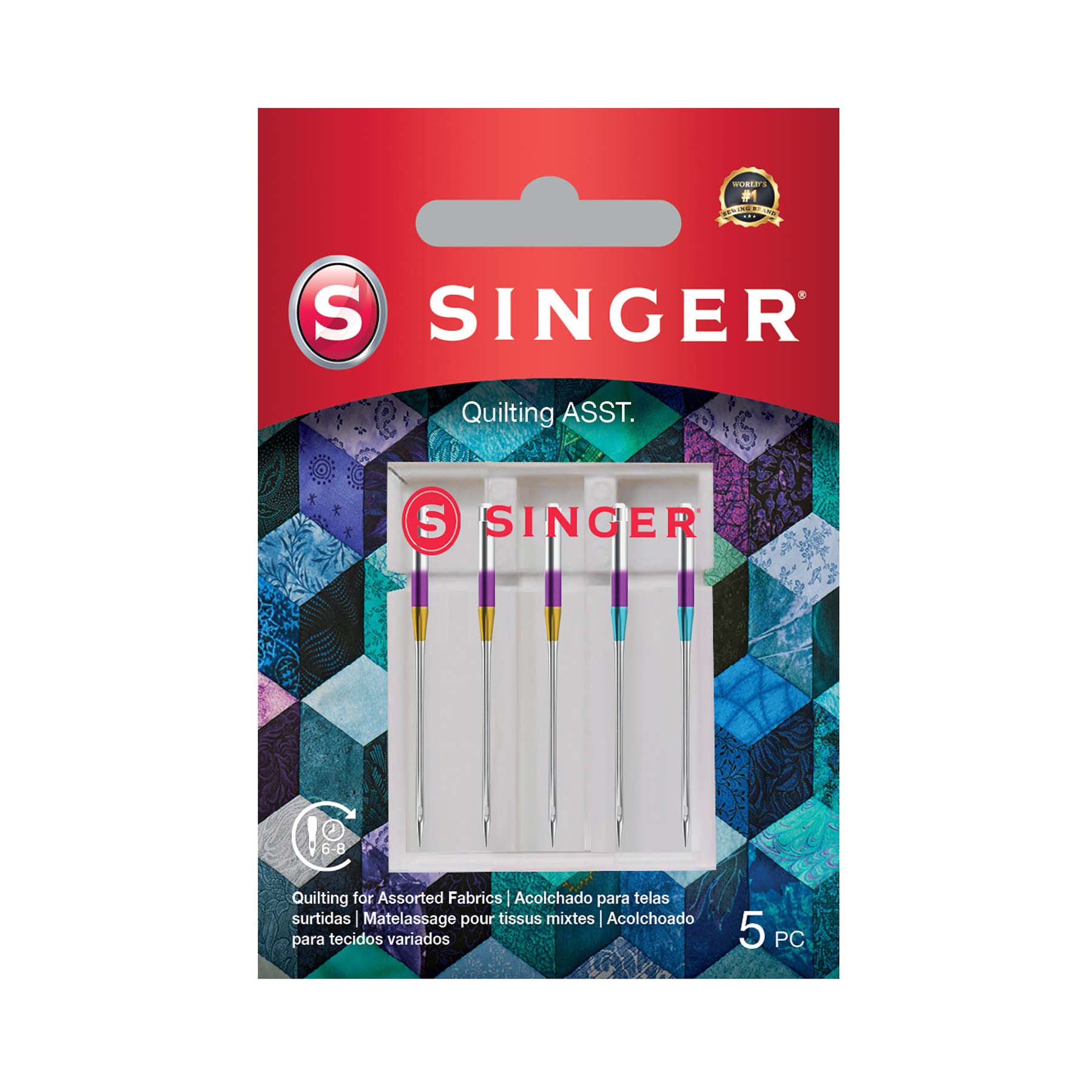 SINGER® Quilting Needles Assorted Sizes 5-Pack