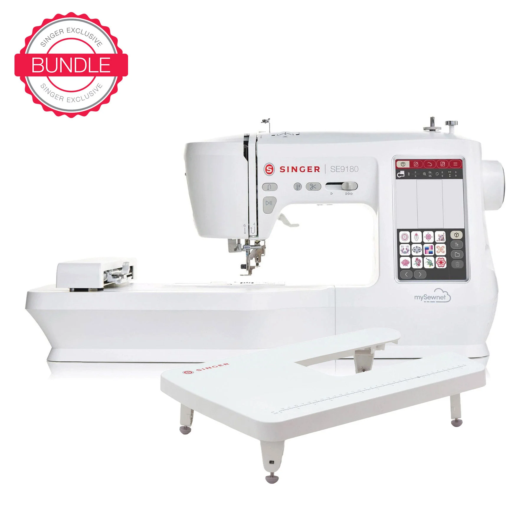 SINGER® SE9180 Sewing & Embroidery Machine & Extension Table Bundle