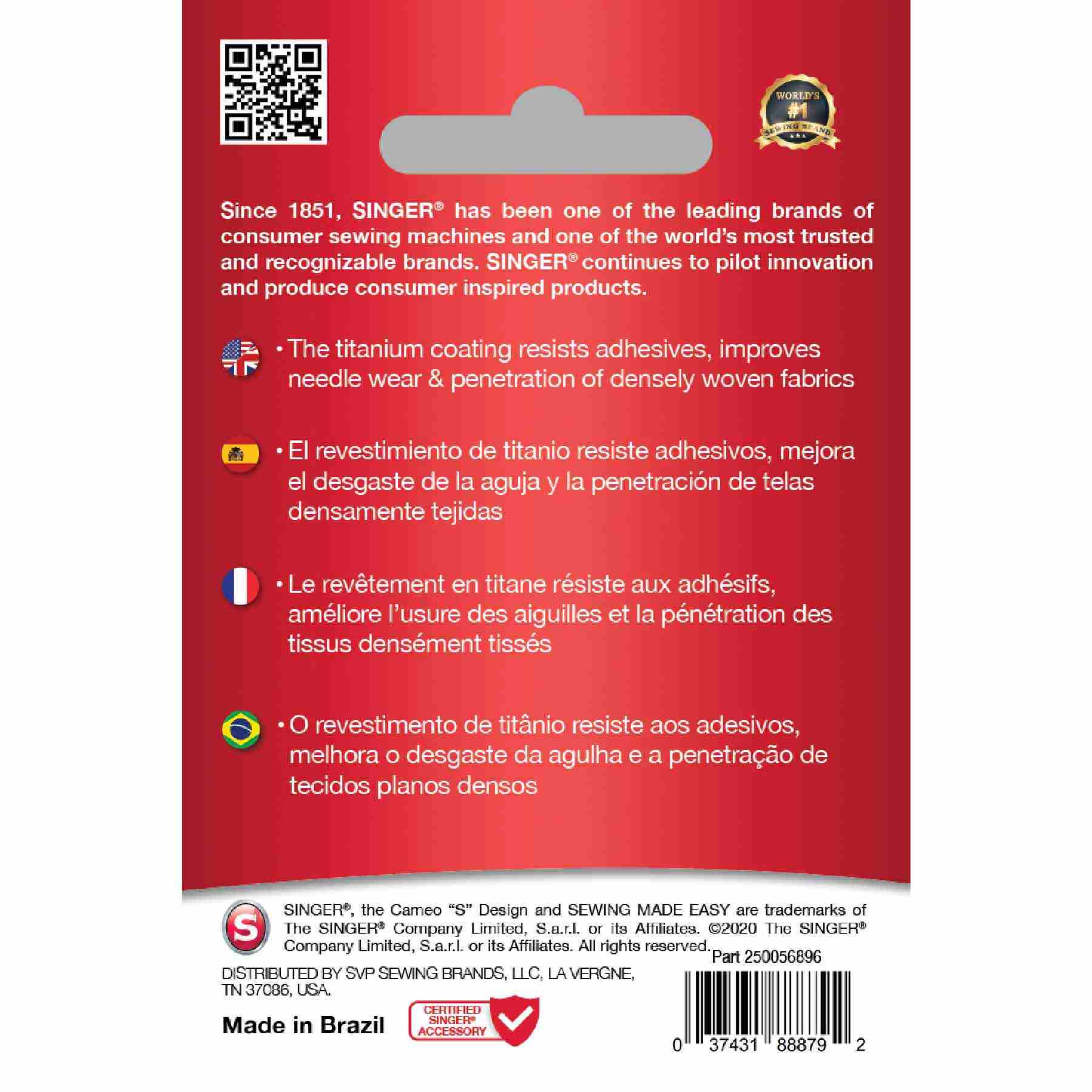 SINGER® Titanium Universal Needles 90/14 5-Pack - Image 2